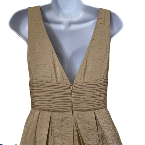 BCBGMaxAzria Dark Beige Beaded A-Line Cocktail Dress Size 2. - Picture 8 of 16